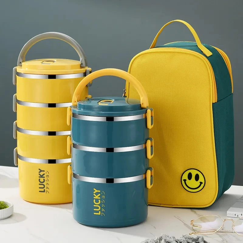 Multi-layer Lunch Box Stainless Steel Insulated Bento Food Container Storage Portable Outdoor Picnic Leak-Proof School Tableware