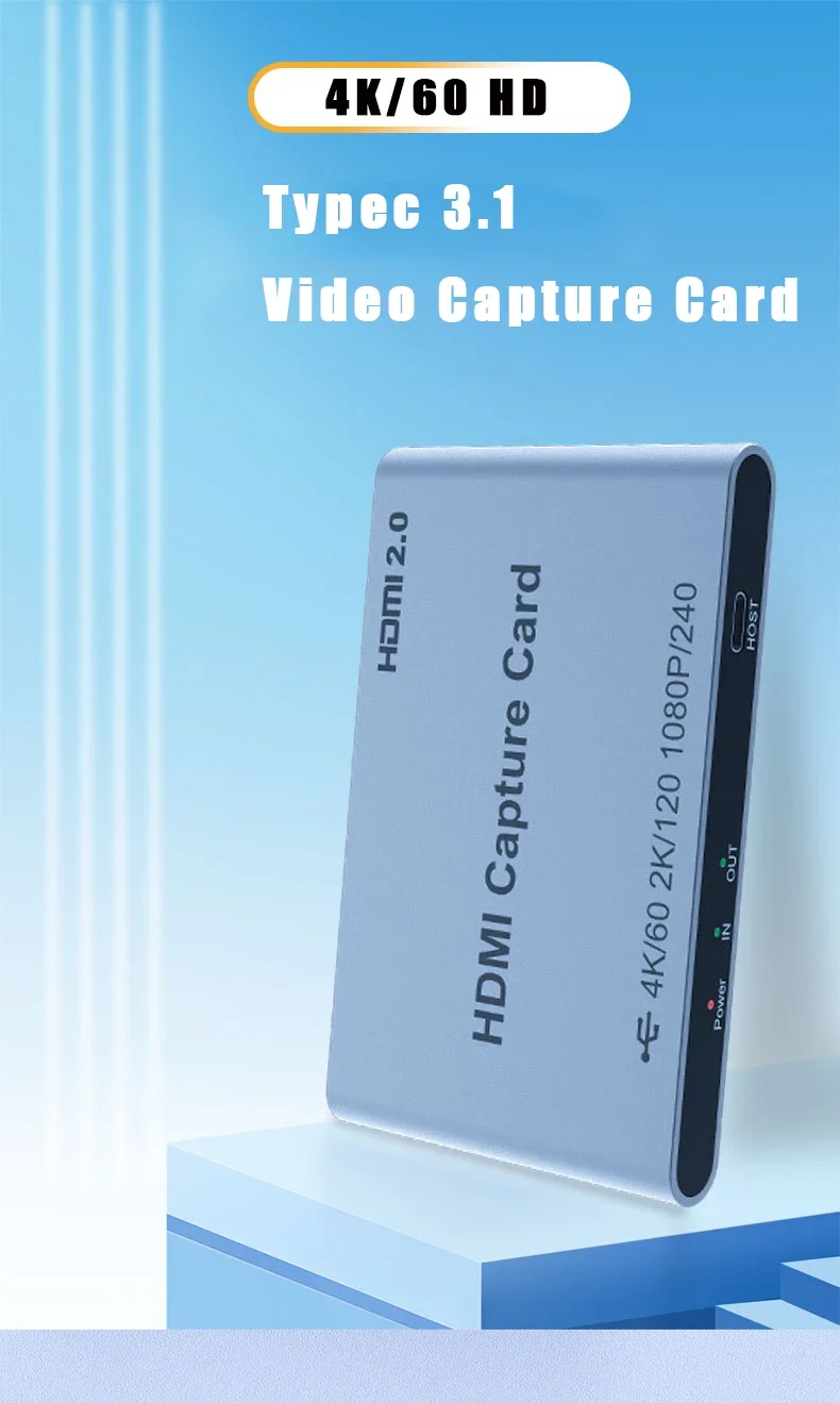 2026 New Usb 3.0 Video Capture Card 1080P 60Fps 4K Hdmi Capture Card Hdmi Video 4K Capture Card Video Recording Live Streaming