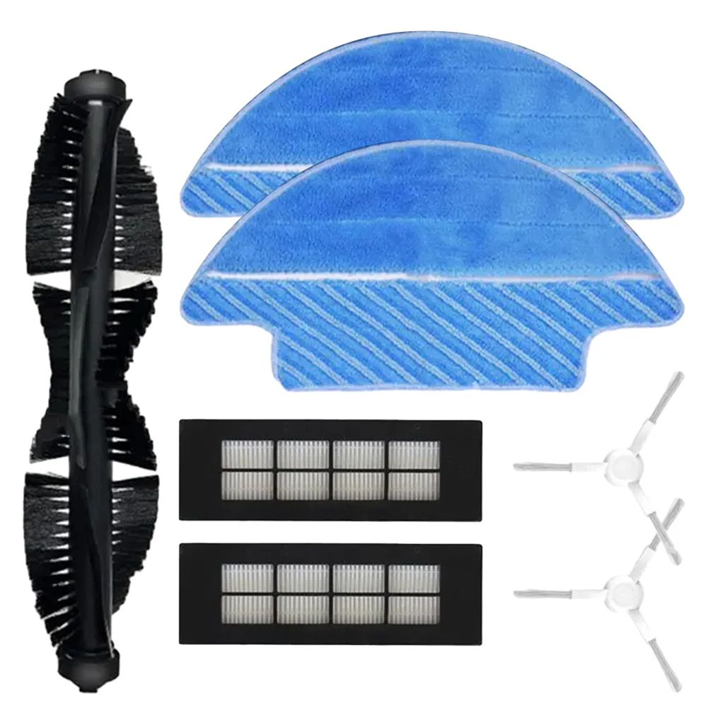 مجموعة من 7 قطع غيار للمكنسة الكهربائية ، فرشاة رئيسية وفرشاة جانبية ، طقم قماش ممسحة ، جزء بديل لـ netbot 3i
