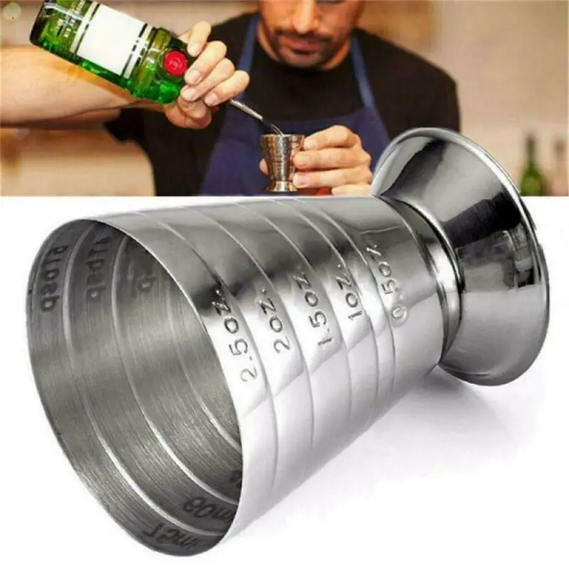 75ml Metal Measure Cup Cocktail Shaker Party Bar Drink Spirit Measure Jigger Drinks Mixed Gadget Kitchen Accessories