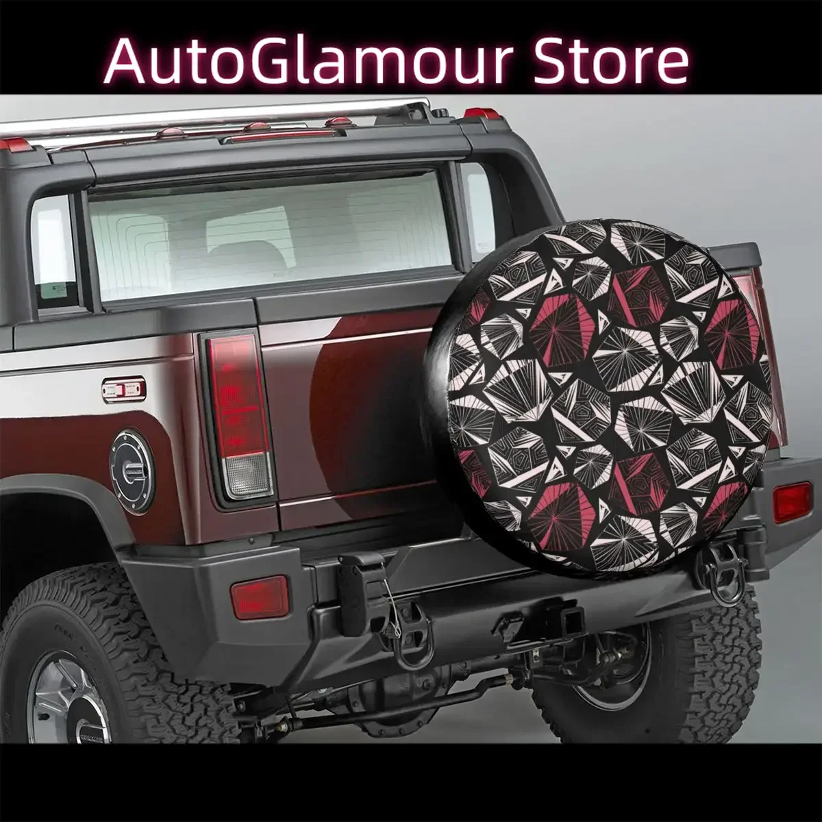 غطاء إطار احتياطي فني تجريدي مخصص لميتسوبيشي باجيرو المثلثات الحديثة واقيات عجلة السيارة 14 "15" 16 "17" بوصة