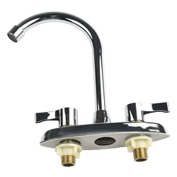 Grifo de lavabo de cocina con mango de doble orificio, Grifería de lavabo caliente y frío, 0-= grifo mezclador, grifos de agua para fregadero, accesorios de baño