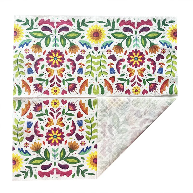 10/20 pz 33 cm 2 Strati Colorato Floreale Stampato Tovaglioli Partito Creativo Decorativo di Carta Picnic Zerbino FAI DA TE Decoupage di Carta