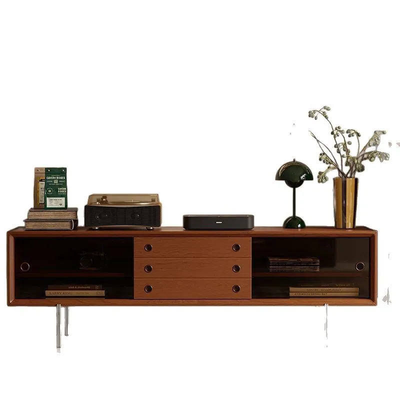

Solid wood TV cabinet retro style furniture small apartment living room medieval furniture display cabinet