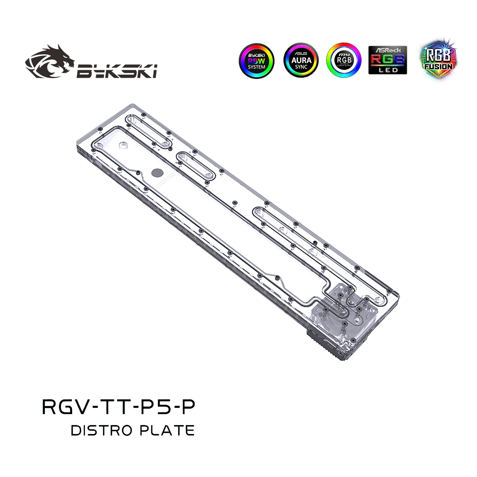 Imagem -02 - Bykski Rgb Distro Placa de Resfriamento Água Reservatório para Thermaltake tt Núcleo p5 Chassi Reservatório Rgv-tt-p5-p