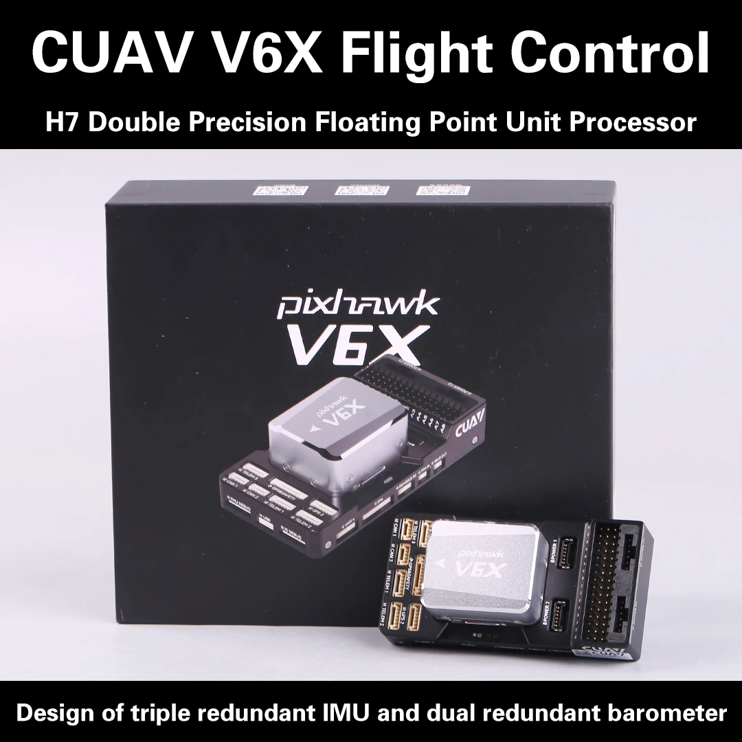 CUAV NEW Pixhawk V6X Customize Carrier Board With Shock Absorbers Integrated 100M Ethernet Remote Control Toys Flight Controller