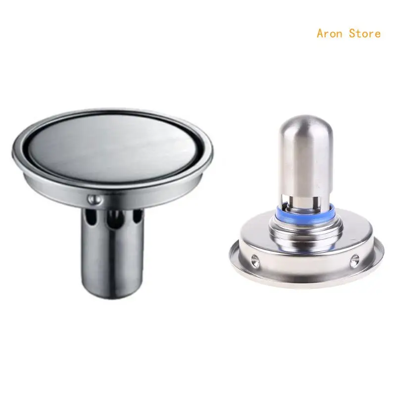 Stainless Steel Round Invisible Drain Plug Cover Bathroom Shower Floor Strainer Stopper Anti-Odor Kitchen Sink Water Filter H3CF