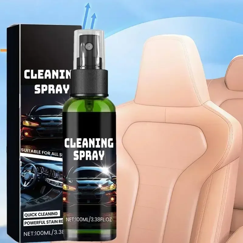 Effective Car Interior Cleaner Fast-Drying Multifunctional Cleaner Spray 100ml Vehicles Gentle Cleaning Product For Leather