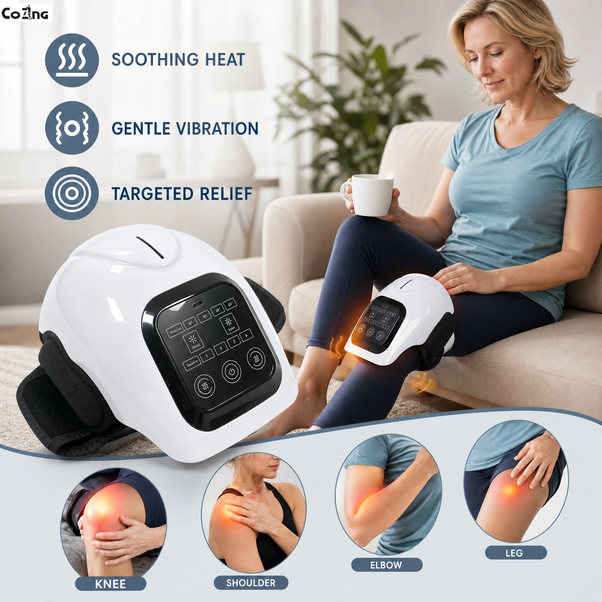 Wireless Smart Knee Massager Vibration Air Pressure Hot Compress Knee Massage Machine Electric Elbow Shoulder Knee masajeador
