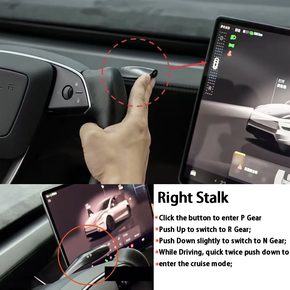 Latest New Model Y Juniper Gear Stalk Lever Physical Shift Grab Kit D P R Gear Indicator Handle for Tesla New Y YL Easy Install