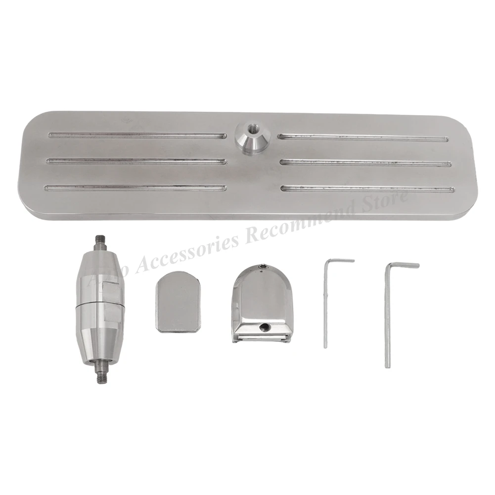9,25 x 2,38 Zoll polierter Billet-Aluminium-Universal-Innenrückspiegel, kugelförmig gefräst – Detail 5