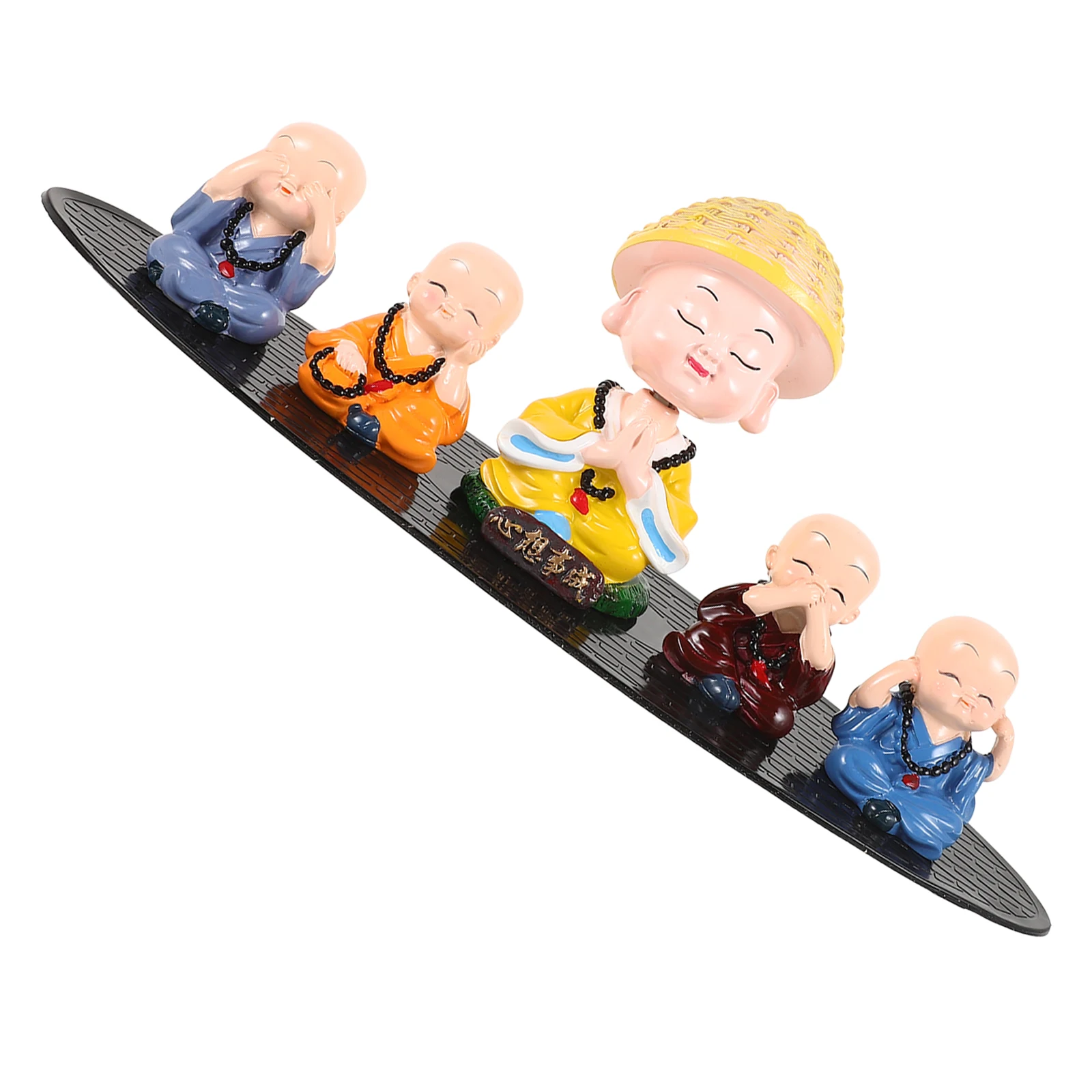 

5 Pcs Car Dashboard Decor Durable Material Four Beads Peace Health Wealth Zen Buddha Statue Home Ornaments Figurine