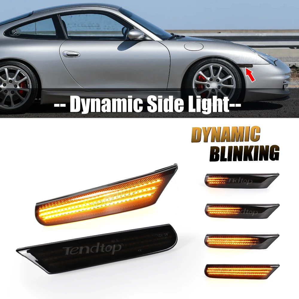

Динамический светодиодный боковой габаритный указатель поворота, индикатор для Porsche Boxster 986 996 911, Carrera Targa Turbo GT2 GT3