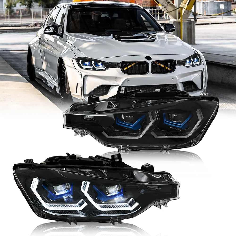

Pair 3D DRL Projector Lens LED,HID Xenon,Halogen Headlight Assembly For BMW 3 Series F30 2012 2013 2014 2015 2016 2017 2018 2019