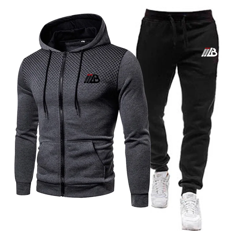 Fashion Mens Sportswear Running Sets Jogger Fitness Tracksuit Men\'s Sports Suits Male Hoodies+Pants Casual Jogging 2Pcs Set