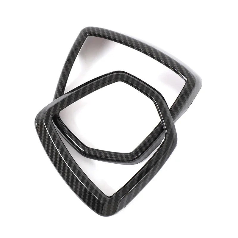 

ABS carbon fiber pattern Front and rear logo circle decorative frame stickers For Abarth 595/695 2017+ car Accessories