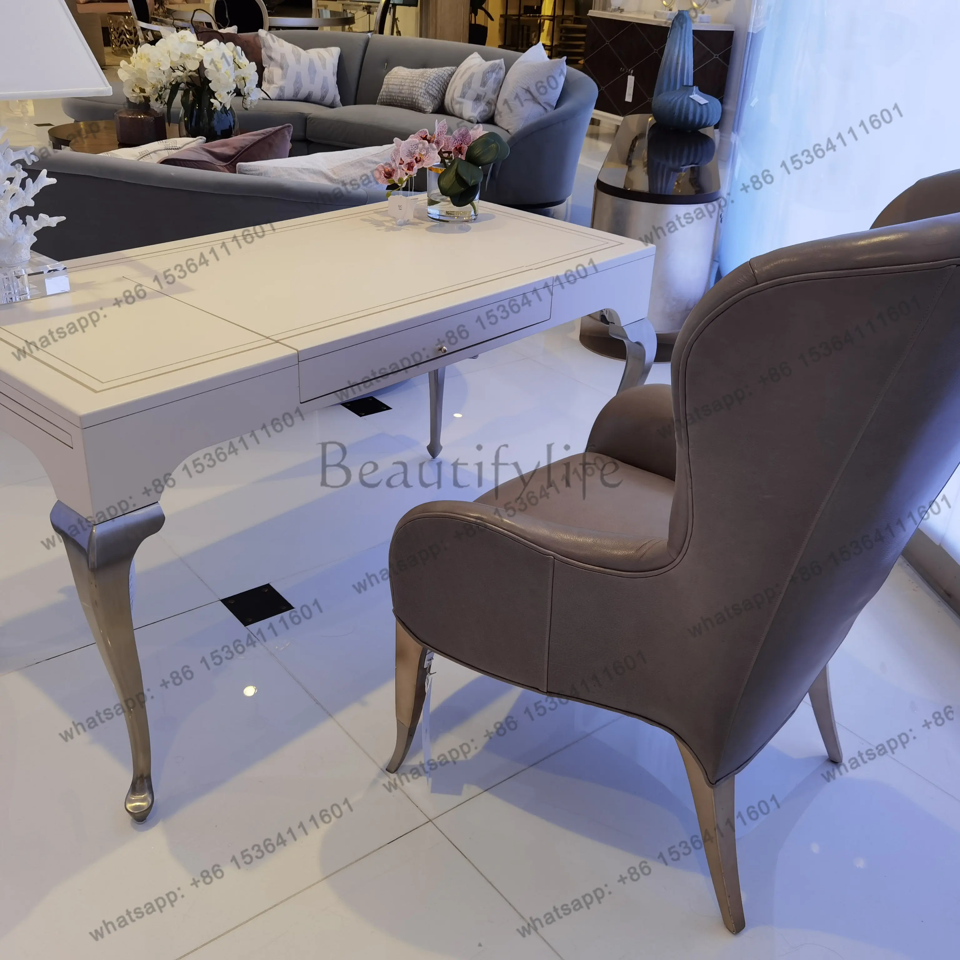 American rural modern simple solid wood desk computer writing table customization