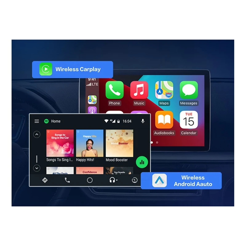 محول Carplay اللاسلكي أندرويد السيارات 2In1 الذكية دونغل لبيجو لشركة فولكس فاجن لتويوتا لسكودا لفولفو لكيا