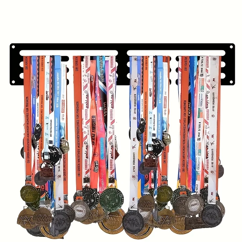 1PC Craft decorations Sports Medal Display Stand - Can hold up to 60 medals, easy to install wall mounted, suitable for running,