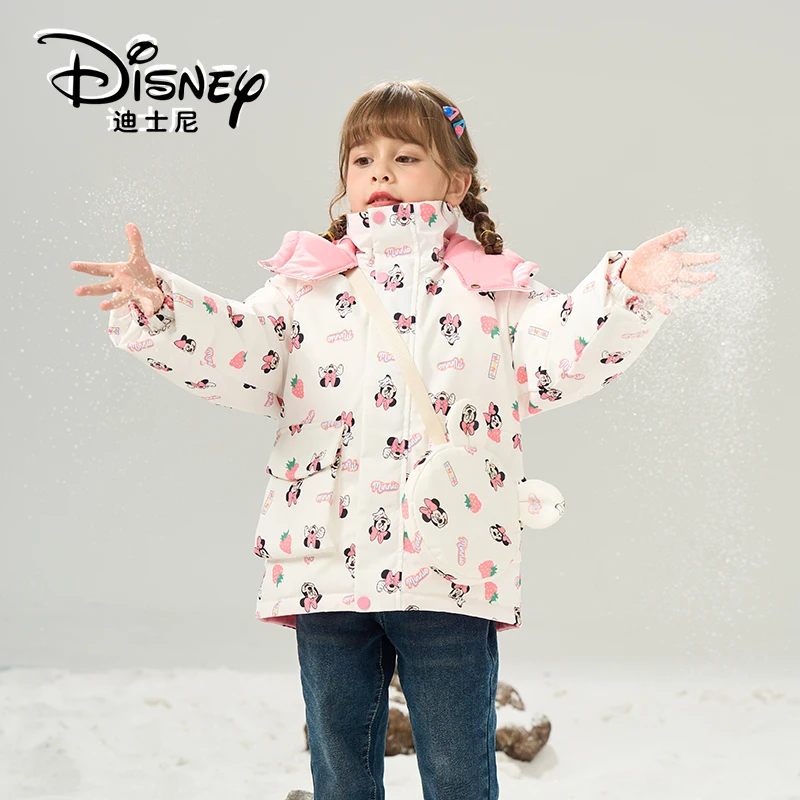 

Authentic Disney Kids Reversible Down Jacket, Winter Cartoon Windproof Puffer for Boys & Girls