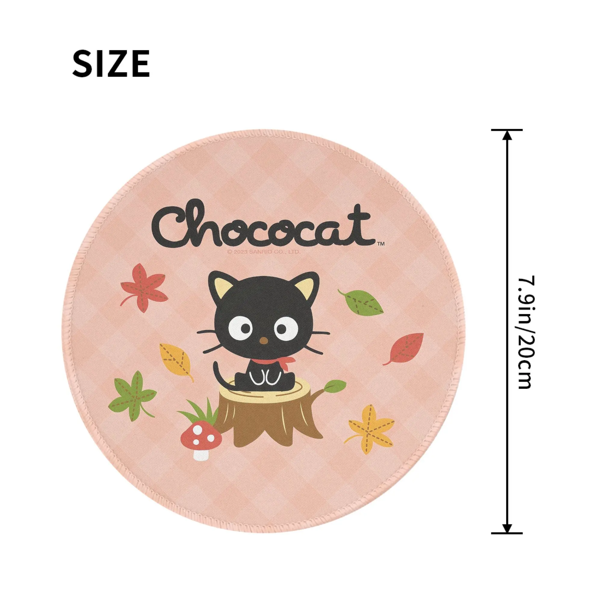 Chococat Ronde Mini Muismat Tapijt Antislipmat Desktop 8in Game Computer Mat Gaming Rubberen Muismat