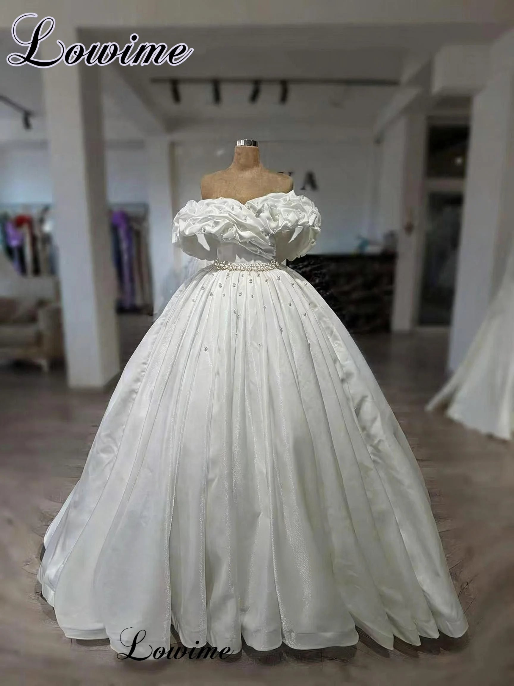 New Elegant White Wedding Dresses For Women Off Shoulder Wedding Gowns Chapel Bridal Gowns 2026 Vestidos De Novia Customized