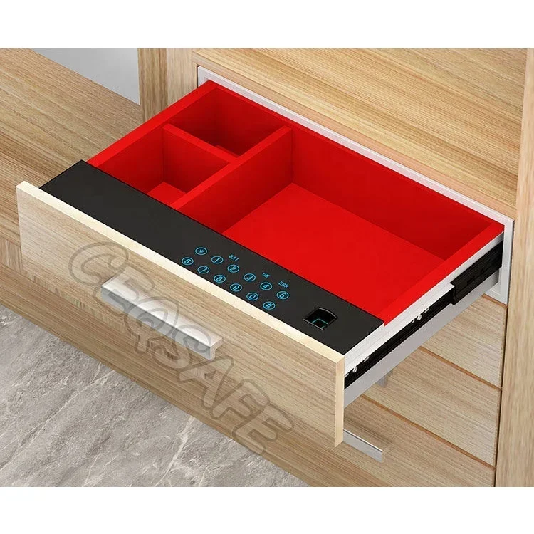 CEQSAFE Drawer Safe Lock Box Security Steel Fingerprint & Digital Lock CEQ Safe with Electronic Money Deposit Safe Rohs/ce/iso