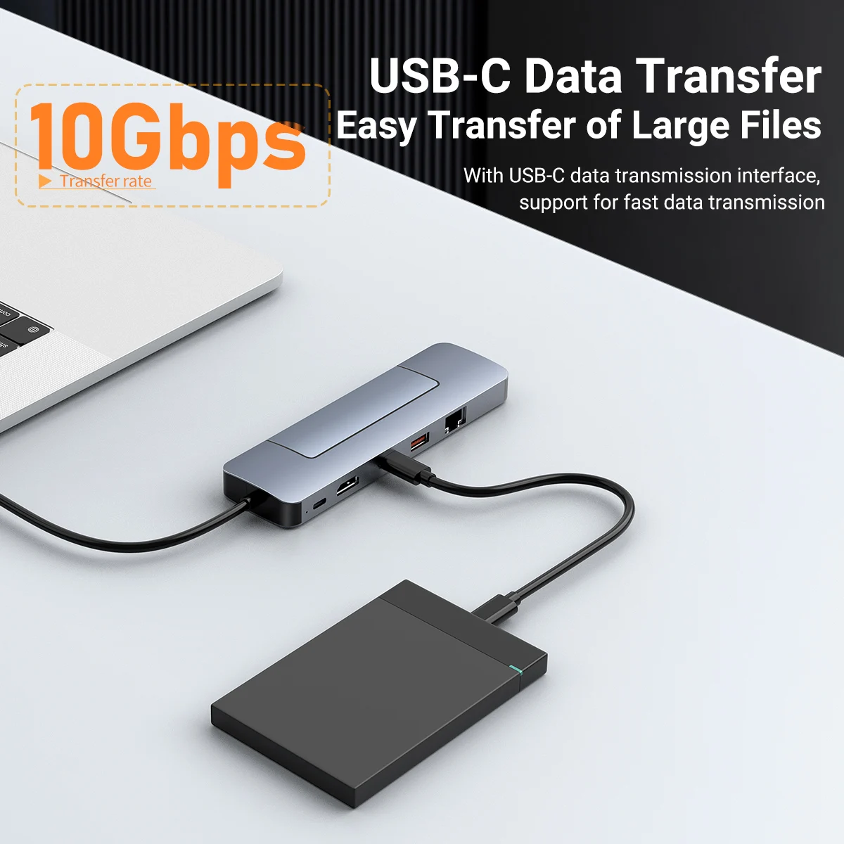 8 in 1 USB C HUB&SSD M.2 NVME Type C Docking Station Multi-ports Splitter Adapter For Macbook Laptop Computer Pc accessories