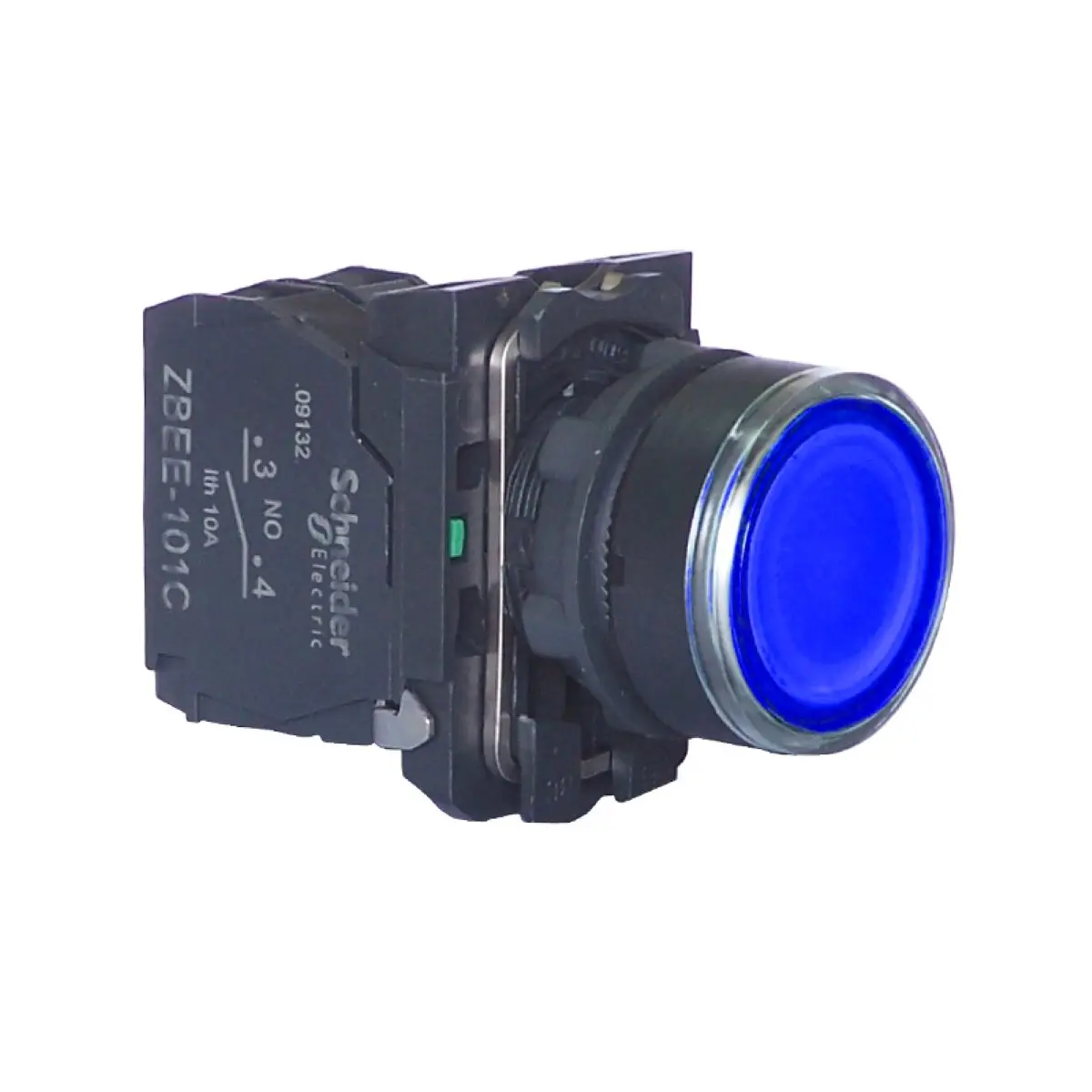 XB5AW36B1 XB5AW36B1C = ZB5AW363C + ZB5AW0B61C  Illuminated push button, Harmony XB5, blue projecting integral pushbutton LED 24