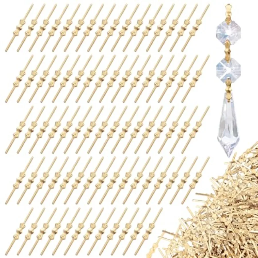 1000 Pcs Crystal Connectors Chandelier Crystal Connectors Clips Crystals Replacement Fastening Parts for Connecting Chandelier/