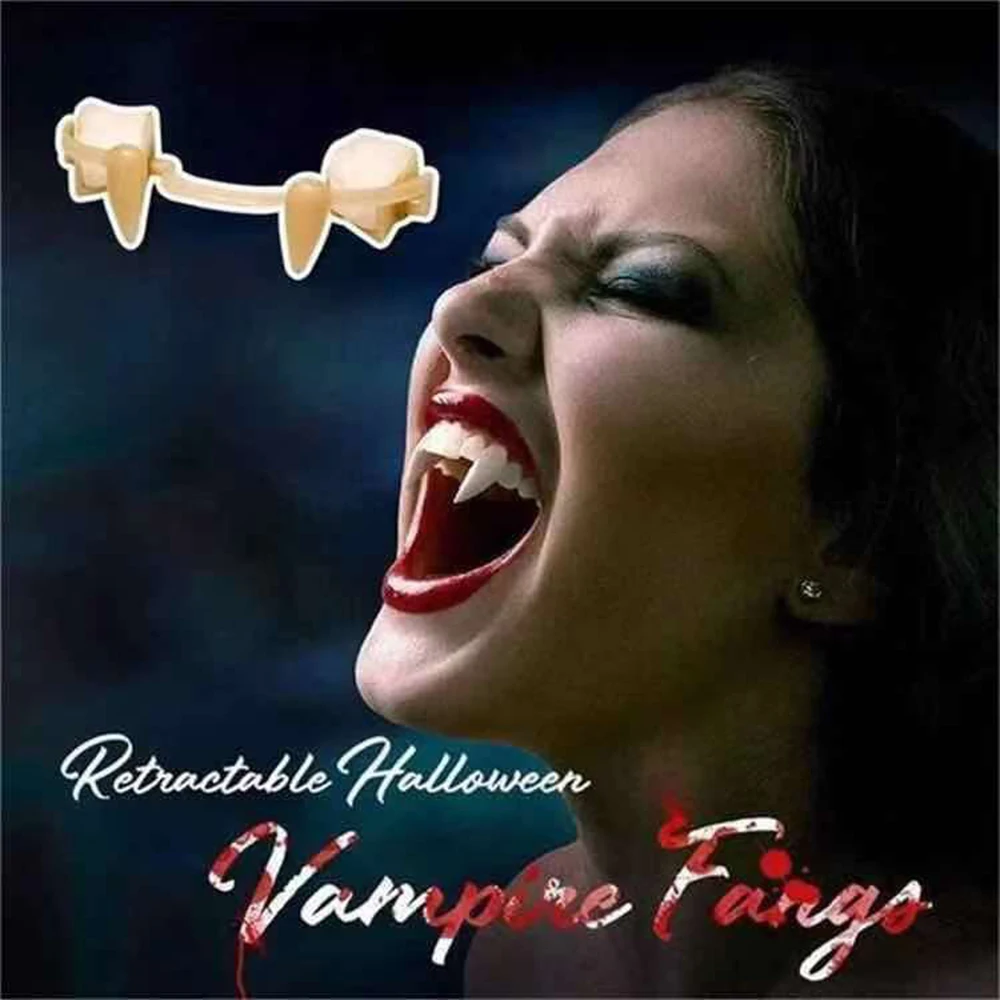 

Retractable Halloween Vampire Fangs, Not Scratch The Gums, Fake Teeth Cosplay, Retractable Braces, Vampire Teeth，Cosplay Prop