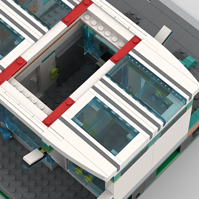 Modulares Bahnhofsbaukasten-Modell mit Technologie-Bausteinen, DIY-Montage, Straßenansicht-Konstruktionsspielzeug für Feiertagsgeschenke