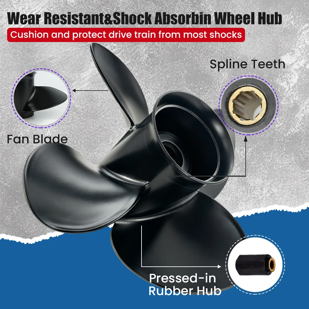 For Mercury 40-140HP Outboard Propeller 13x17 Boat Motor Aluminum Alloy Screw Ship Marine Engine Parts 4 Blade 15 Spline