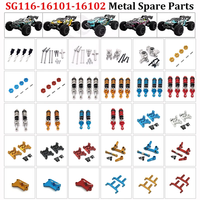 Image of SCY16101 16101PRO 16102 16103 Q130 SG116 MAX RC Ersatzteile Metall-Upgrade Antriebswelle Stoßdämpfer Lenkungskopf R-Typ-Clips