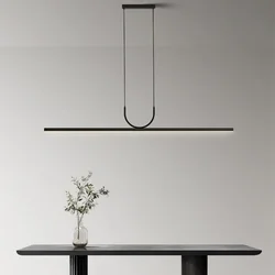 Modern Restaurant LED Chandeliers Minimalist Dining Table Bar Minimalist Long Strip Creative Designer Luxury Lighting Fixtures