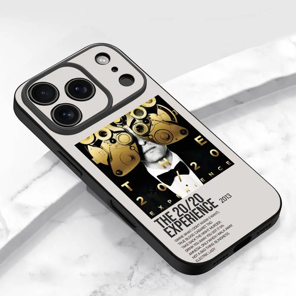 J-Justin Timberlake gerechtvaardigd telefoonhoesje voor iPhone 13,16,11,14,17,12,15,plus,E,Air,Pro,Max,mini beschermende zwarte hoes