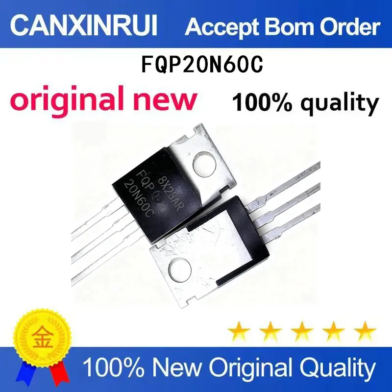 (5-100 Pieces)Brand new original FQP20N60C 20N60C TO-220 packaged chip in stock