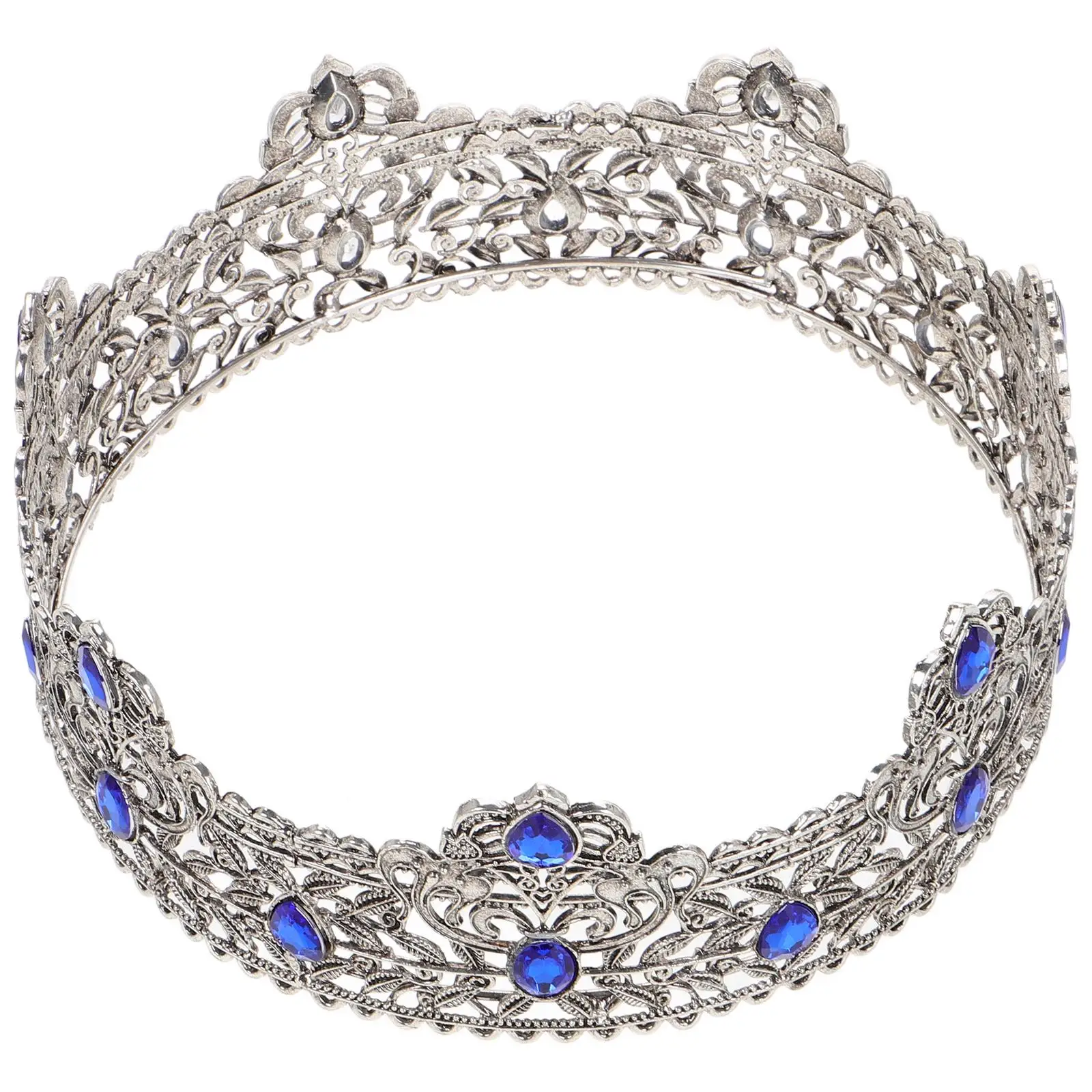 

European Style Crown Headwear for Men Lightweight Rhinestone Royal King Birthday Party Bridal Quinceanera Prince