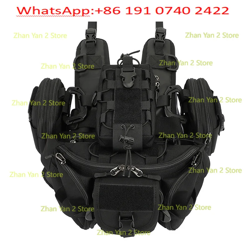 1PCS motorcycle universal fuel tank bag fuel tank mounted base with full-function molle equipment, universal fuel tank vest