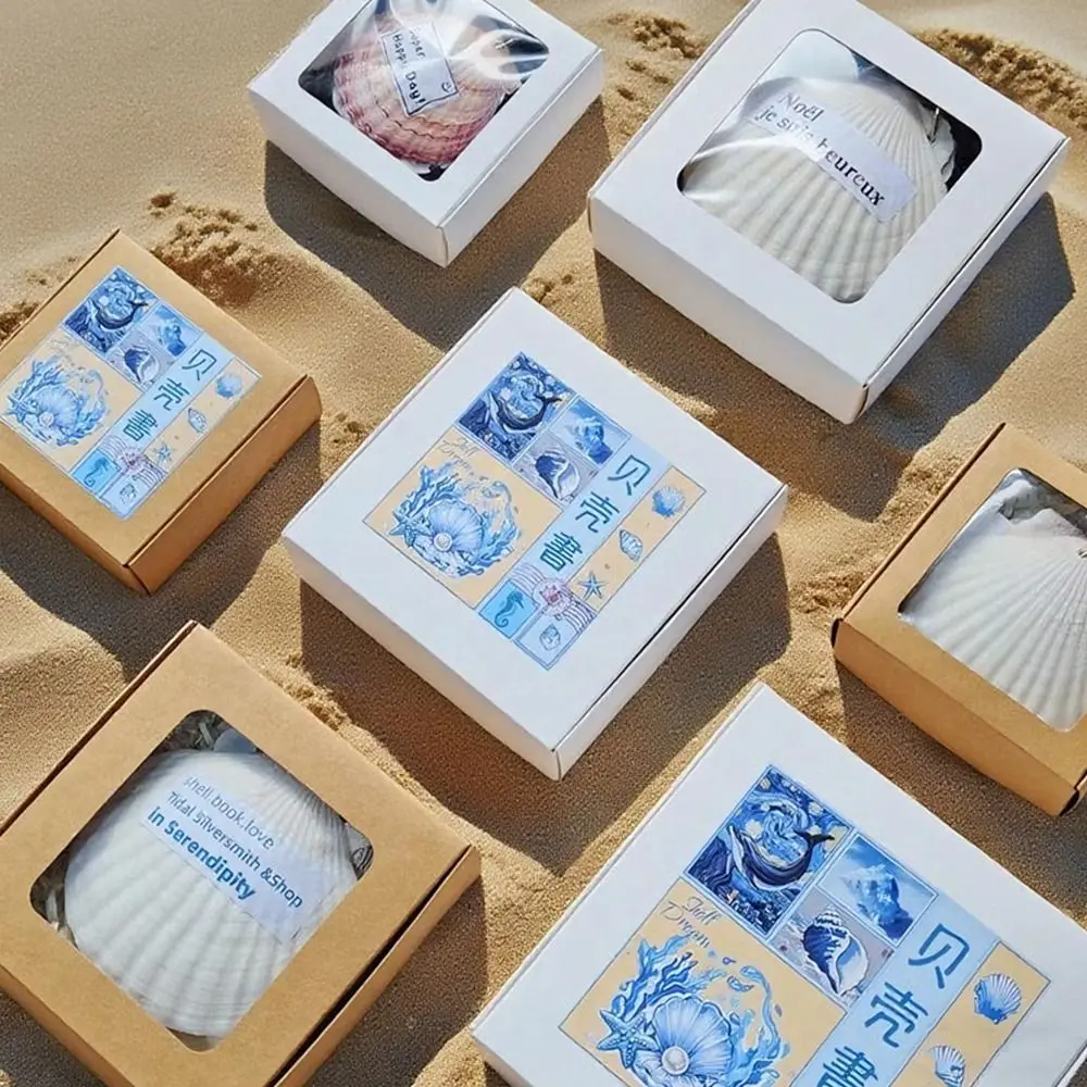 Multi-Purpose Natural Seashell Seashell Notebook Blank Inner Pages Portable Design Loose-leaf Notepad Diary Book Gift