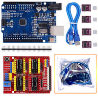 CNC Shield V3 Sculptor Expansion Board Kit 3D Printer + 4 DRV8825 or A4988 Drives for Arduino + UNO R3 with USB Cable