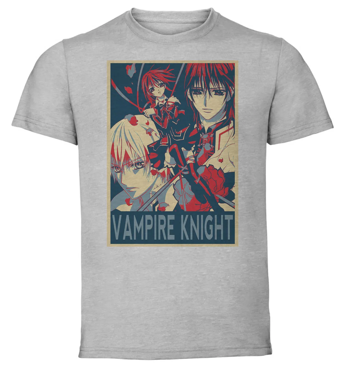 T-Shirt Unisex Grey Propaganda Vampire Knight Characters Variant 01 SA0969