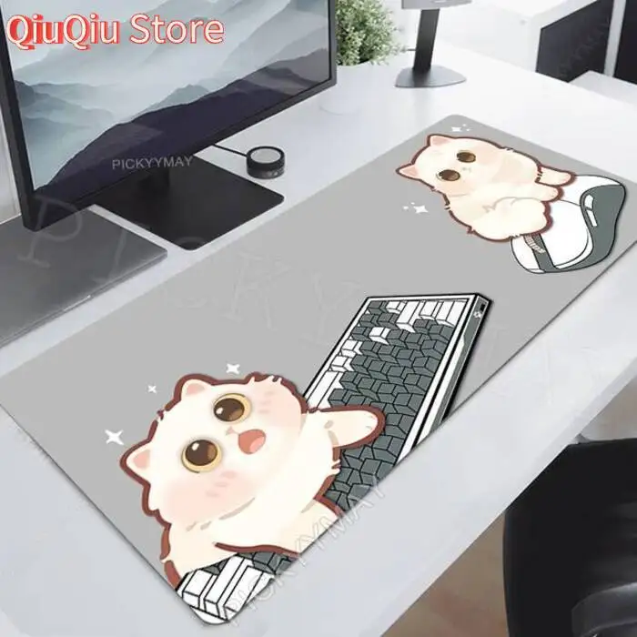 Große Gaming-Mauspads, schwarze Katze, Mauspad, Computer-Mauspad, Mauspad, 90 x 40 cm, Schreibtischunterlage für PC-Tastaturmatten, Tischteppich
