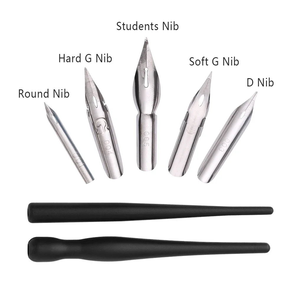 Cartoon Manga Pen Tip Pen Set Multifunction Pen Dip Calligraphy Drawings Anime Paint Drawing Tool Set 5 Nib +2 Holder +1 Eraser