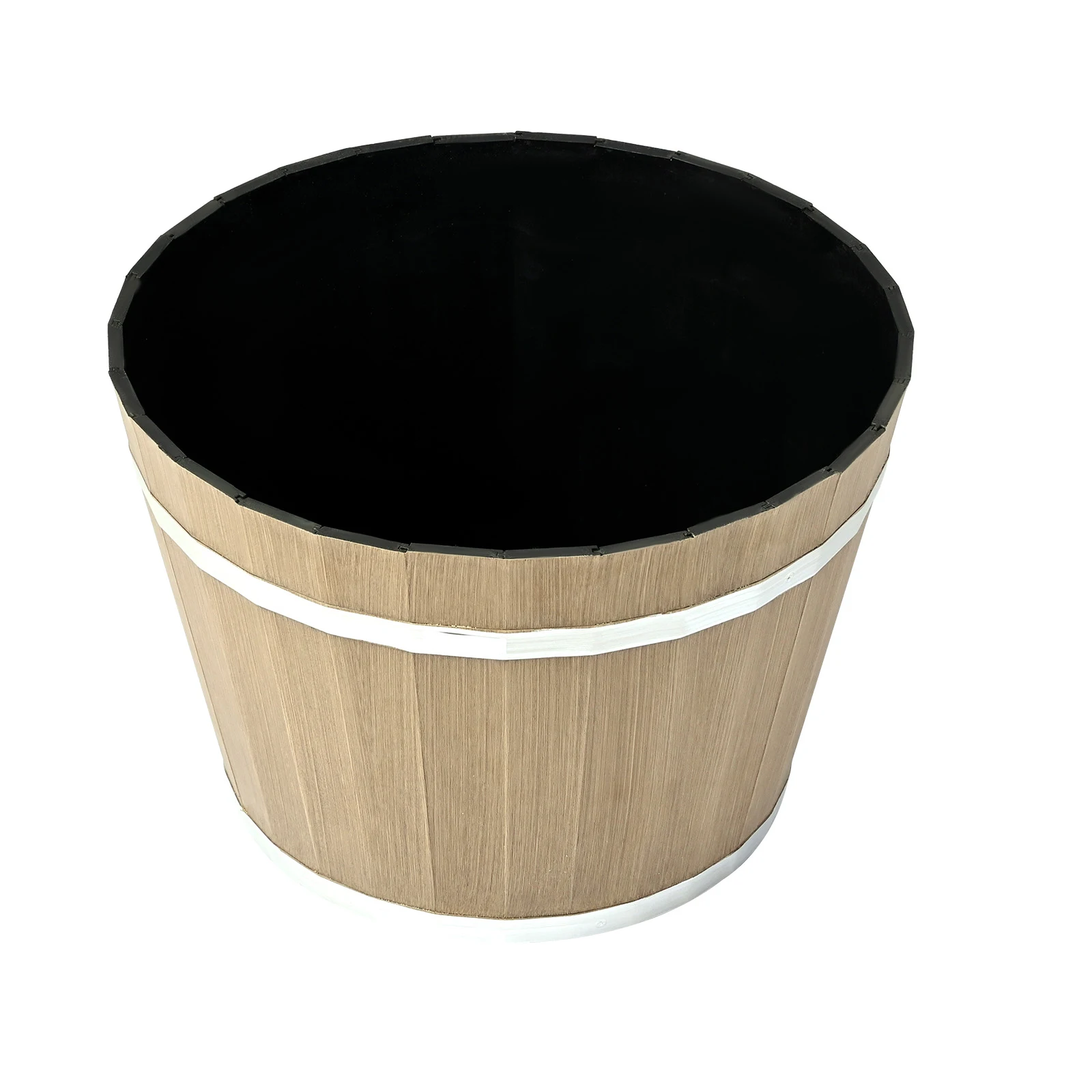 Resin Whiskey Barrel Planter Garden Flower Plant Pot 11.81 x 11.81 x 8.27 in