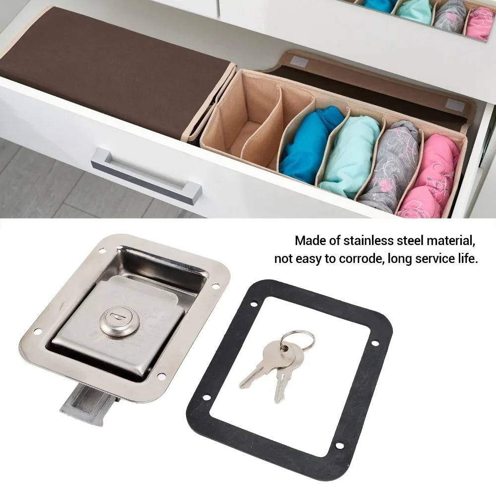 2 set Portable Stainless Steel Tool Box Latch Rustproof High Strength RV Handle Latch Paddle Latch Handle Camper