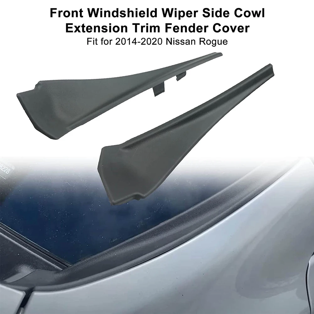 2PCS For Nissan X-Trail Xtrail T32 Rogue 2014-2018 Car Front Windshield Wrap Corner Trim Wiper Side Trim Cover Lid Plate