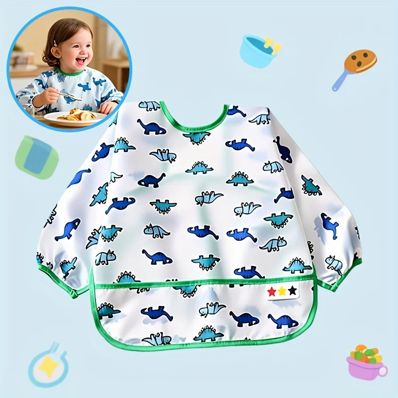 子供用長袖よだれかけ、赤ちゃん用ソフト授乳よだれかけ、男の子と女の子、幼児の歩行練習用スモックペイントドレス、子供用