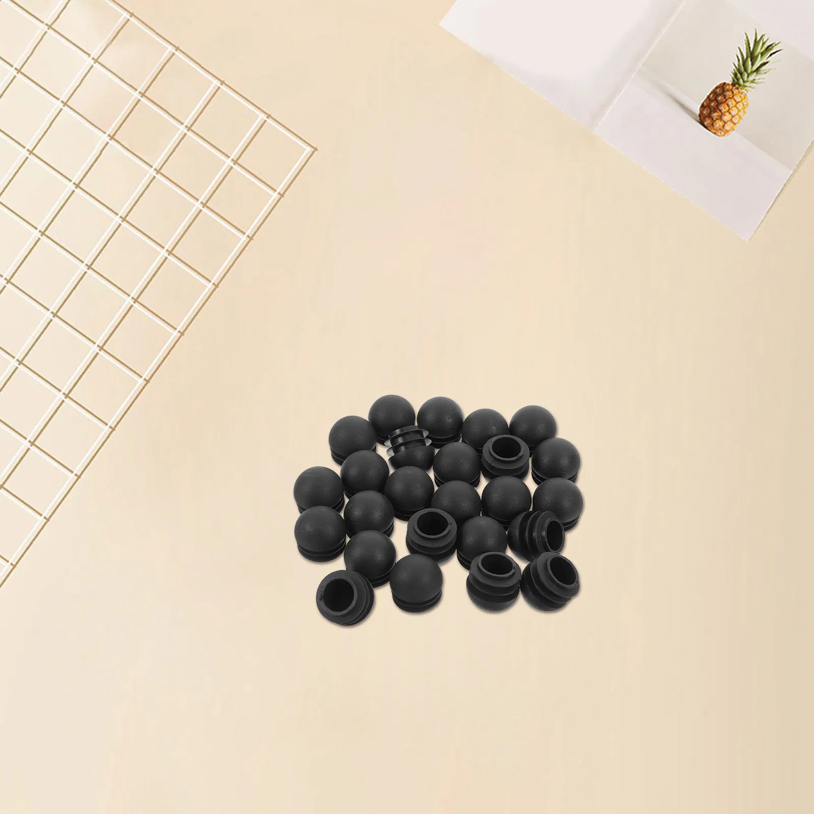 25Pcs Round Tube End Caps for 22Mm Pipe Plastic Plug Inserts Industrial Heater Stopper Pipe Accessories Furniture Leg Caps