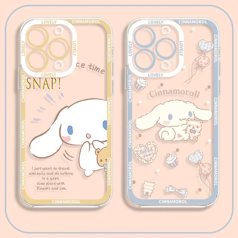 Lovely Sanrio Cinnamoroll Case for Samsung Galaxy A13 A23 A33 A53 5G A73 A12 A22 A32 A52 A52S A04 A05 A15 A50 A70 A31 A51 A71